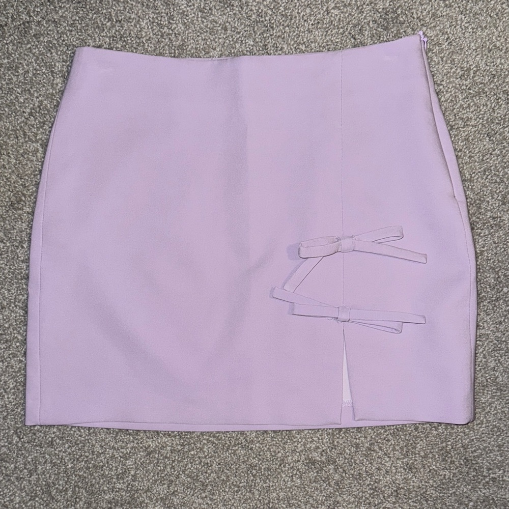 Zara Lavender Mini Skirt with Bow Details